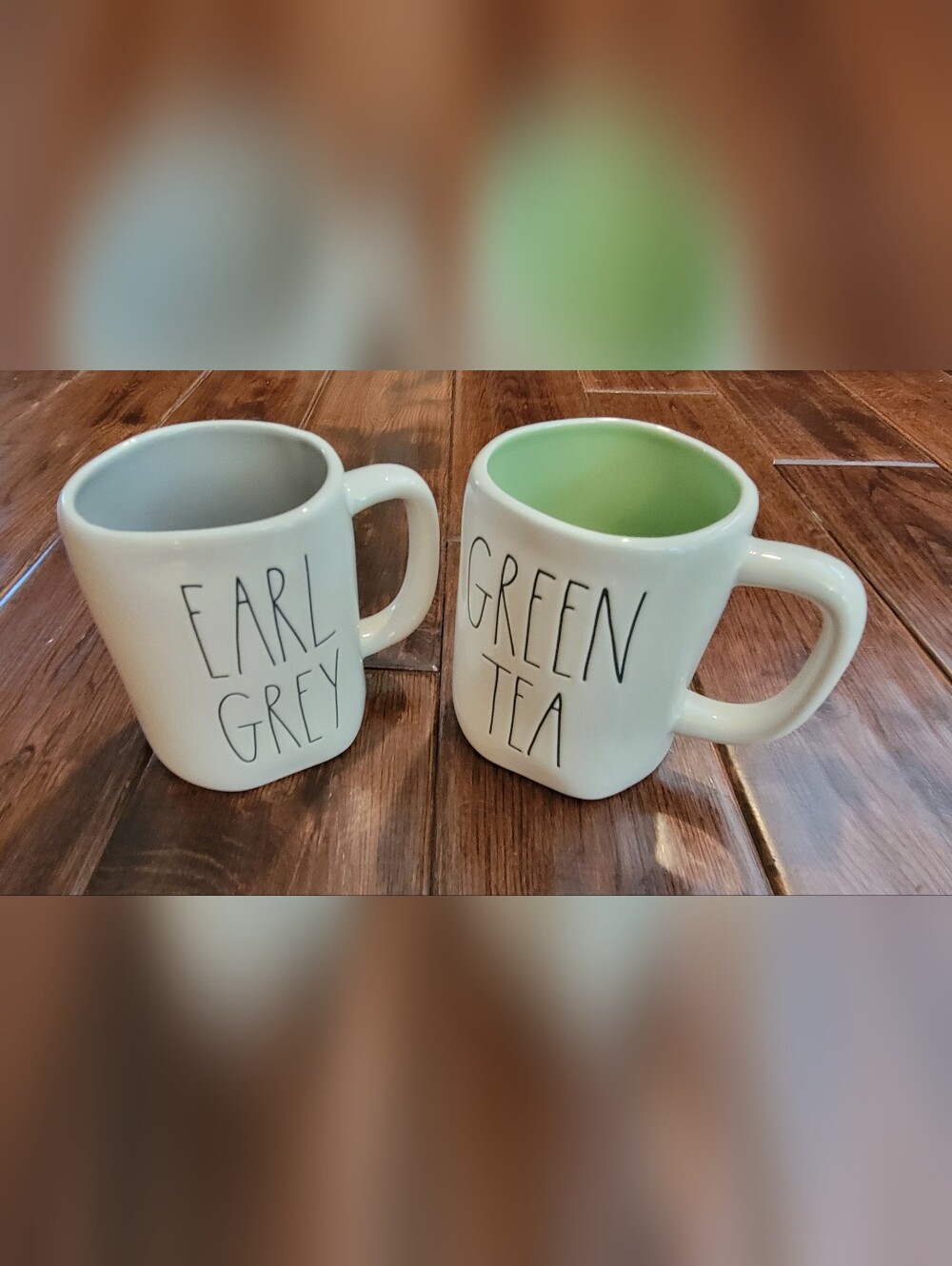 Earl Grey & Green Tea Ceramic Mugs - Set of 2